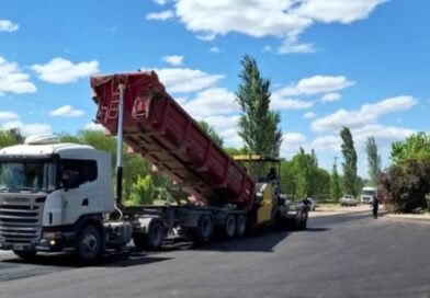 Plan de Asfalto: ya se coloca la carpeta en la circunvalación de avenida Rawson