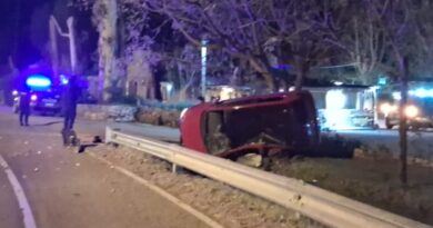 Siniestro vial en solitario bajo los efectos del alcohol
