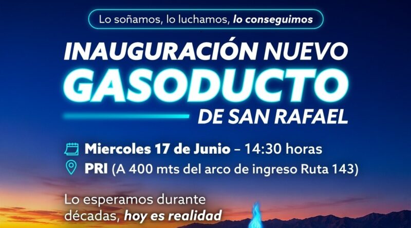 La semana próxima será la inauguración del nuevo gasoducto