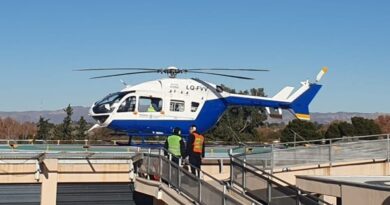 Evacuación aérea de urgencia por un grave accidente doméstico